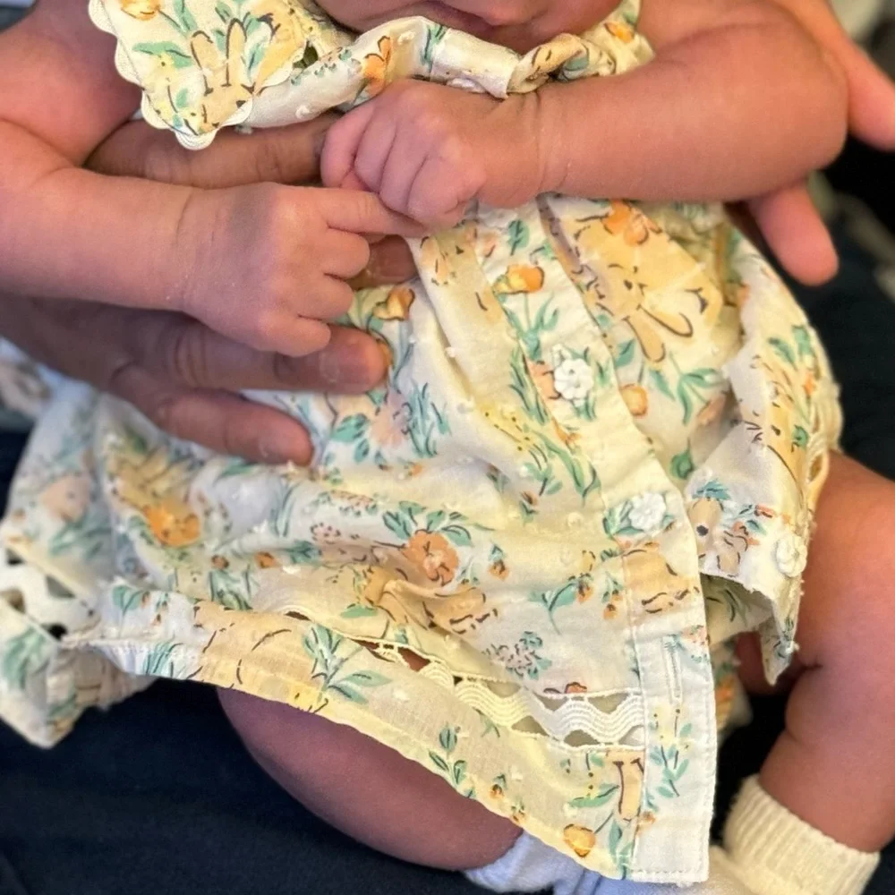Floral Baby Dress with Matching Shoes - Picture 3 of 3